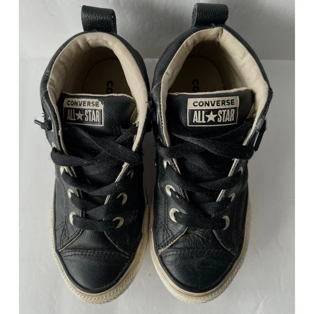 CONVERSE CHUCK TAYLOR BLACK LEATHER KIDS 13.5 SIZE